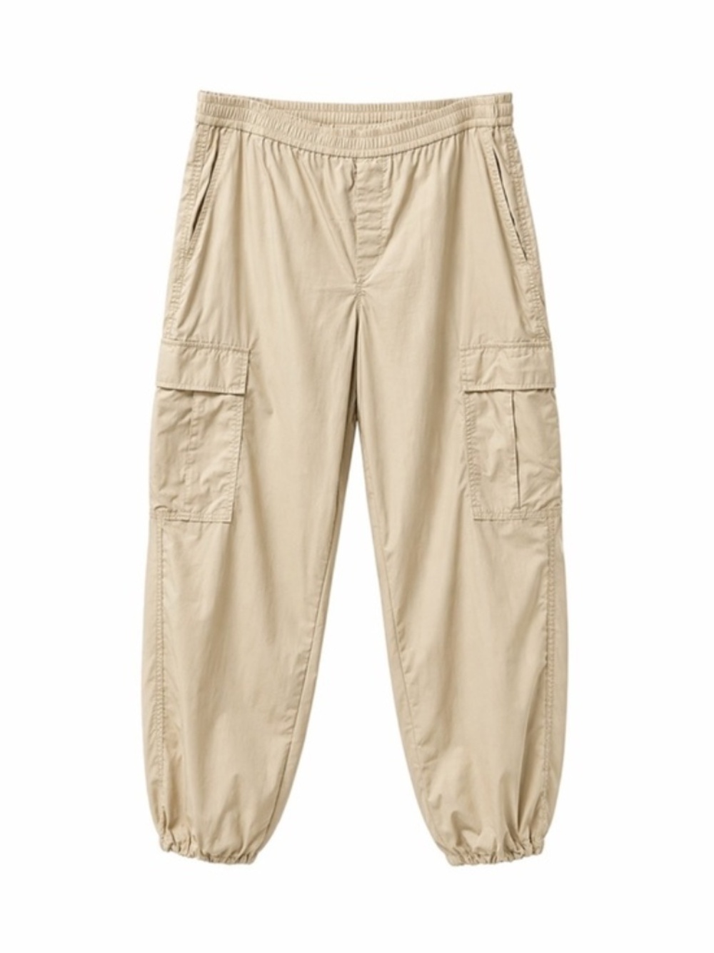 UniQLOl,Women’s ,Cream, Long, Cargo Pants With Elastic Ankle.Size-Large.